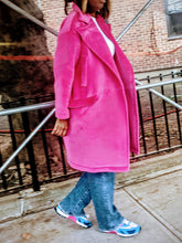 Load image into Gallery viewer, Faux Suede          Hot Pink   OVERSIZED Coat
