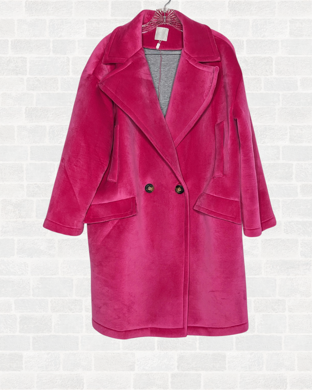 Faux Suede          Hot Pink   OVERSIZED Coat
