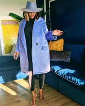 Load image into Gallery viewer, Faux Suede Pretty Periwinkle OVERSIZED Coat
