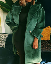Load image into Gallery viewer, Faux Suede Emerald Green OVERSIZED Coat
